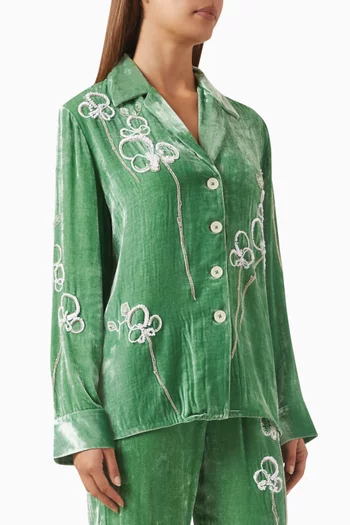 Louis Pyjama Shirt in Silk-velvet