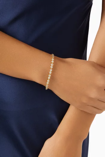 Bezel Diamond Slide Bracelet in 14kt Gold-plated Brass