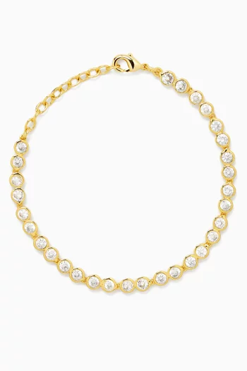 Bezel Diamond Slide Bracelet in 14kt Gold-plated Brass