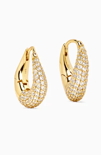 Kira Pavé Hoop Earrings in 14kt Gold Vermeil