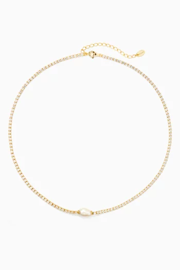 قلادة تنس كليو مطلية ذهب عيار 14