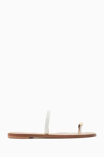 Kibera Flat Sandals in Croc-embossed Leather