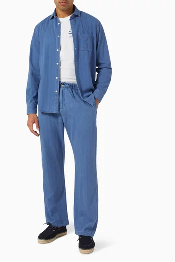 Rocha Herringbone Pants in Denim