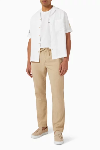 Rosa Clube De Praia Embroidered T-shirt in Cotton