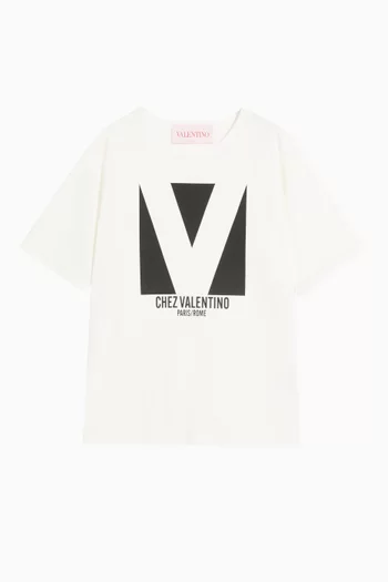 تي شيرت بطبعة Chez Valentino قطن جيرسيه