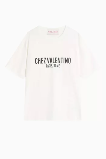 تي شيرت بطبعة Chez Valentino قطن