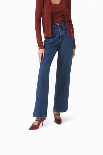 Maureen 70 Mules in Croc-embossed Leather