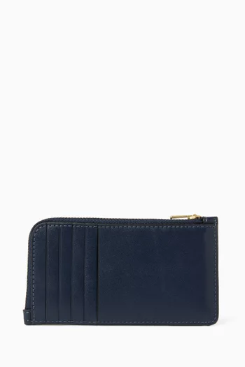 حافظة بطاقات نيويورك بسحّاب جلد