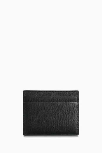 VLOGO Signature Card Holder in Grained Calfskin