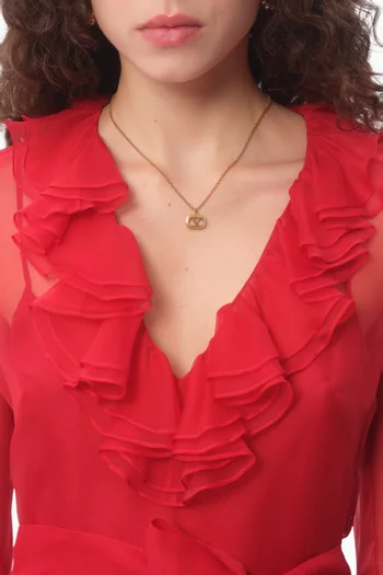 Ovalette VLOGO Necklace in Gold-tone Metal