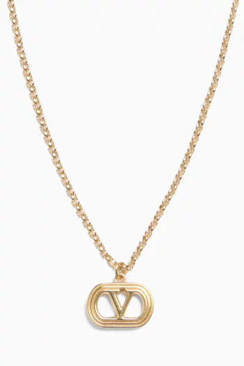 Ovalette VLOGO Necklace in Gold-tone Metal