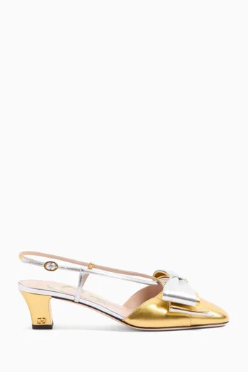 Bowow 45 Slingback Pumps in Laminated Leather
