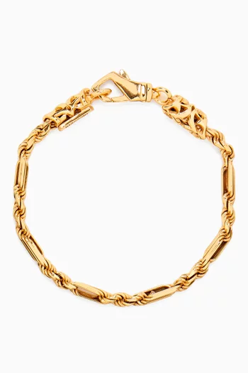 Figaro Rope Chain Bracelet in Sterling Silver