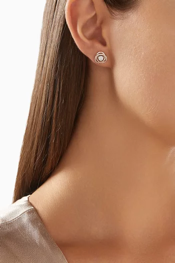 Swirl Diamond Stud Earrings in 18kt White & Rose Gold