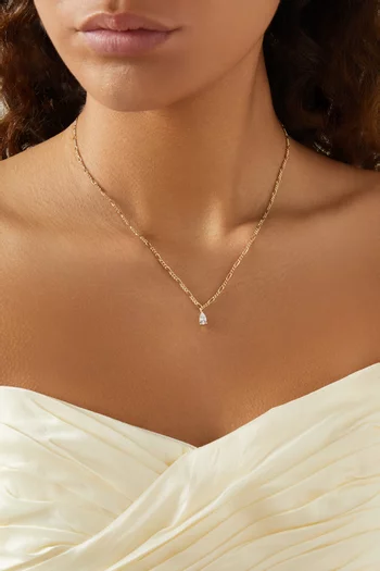 قلادة فياجرو مزينة بحجر زركونيا مكعب على شكل كمثرى نحاس مطلي ذهب