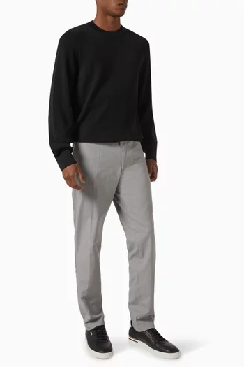 Micro-patterned Pants in Stretch Cotton