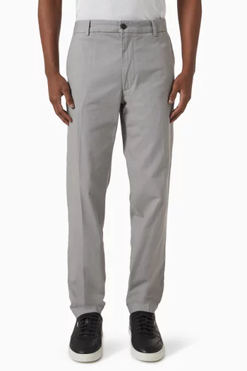 Micro-patterned Pants in Stretch Cotton