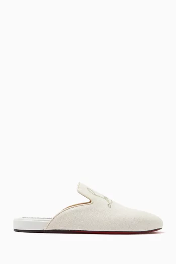 Coolito Logo-embroidered Loafers in Linen-canvas