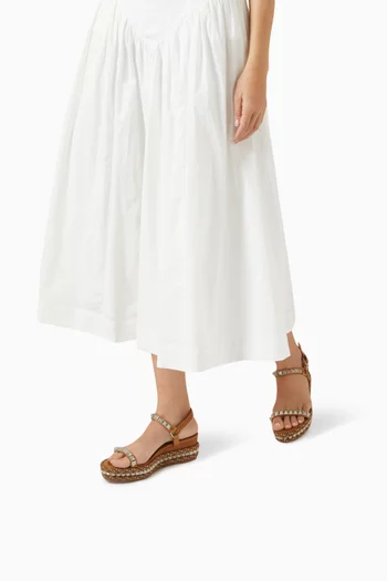 Pyraclou 60 Espadrille Wedges in Raffia & Wax Calf Leather