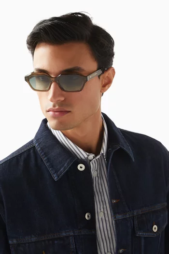 نظارة شمسية أنطوني بتصميم سداسي وإطار أسيتات