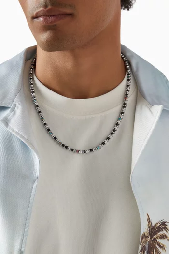 قلادة بخرز هيماتيت دائري