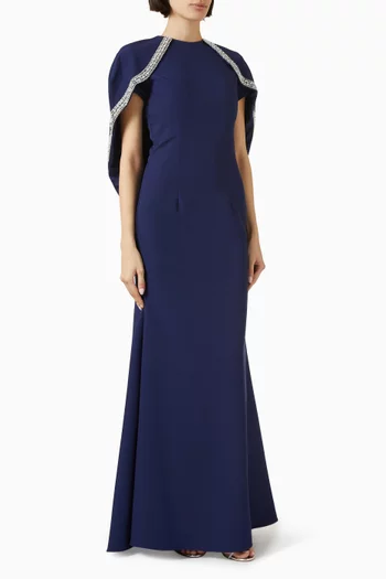 Embellished Caplet Gown