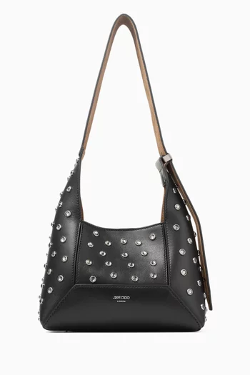Small Diamond Hobo Bag Crystal-embellished Leather