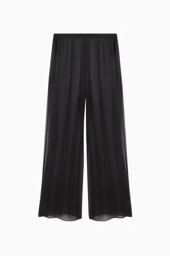 Sheer Slim-fit Pants in Silk Chiffon