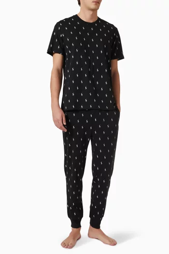 Pony-print Jogger Pants in Cotton Jersey