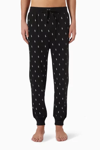 Pony-print Jogger Pants in Cotton Jersey