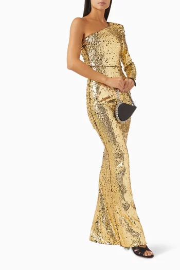 Take Your Time Gown in Sequinned Velvet