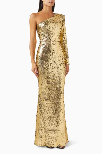 Take Your Time Gown in Sequinned Velvet