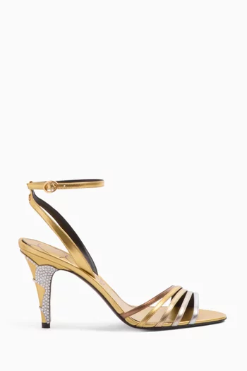 Ladycrush 85 Crystal Sandals in Nappa Leather