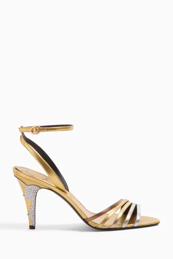 Ladycrush 85 Crystal Sandals in Nappa Leather