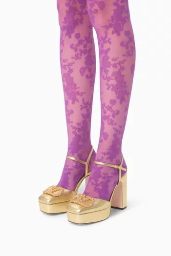 VLOGO 115 Platform Pumps in Metallic Leather