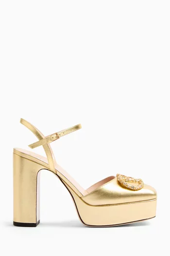 VLOGO 115 Platform Pumps in Metallic Leather