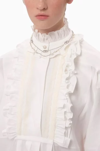 VLOGO Swarovski® Pearl Necklace in Palladium-tone Metal