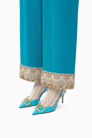 VLOGO Signature 80 Slingback Pumps in Python Leather