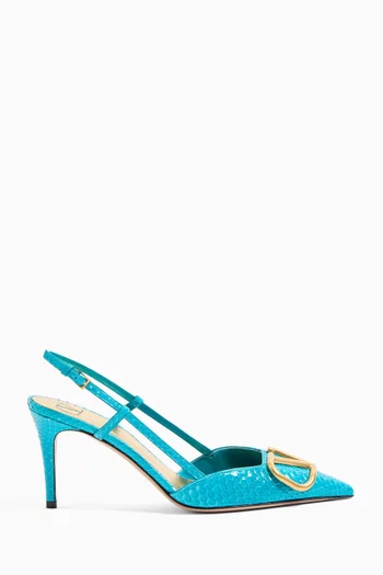 VLOGO Signature 80 Slingback Pumps in Python Leather