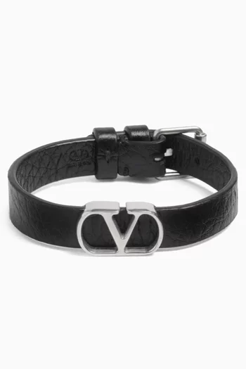 VLogo Bracelet in Leather