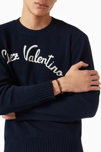 VLogo Signature Bracelet in Braided Calfskin