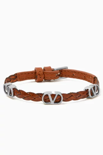 VLogo Signature Bracelet in Braided Calfskin