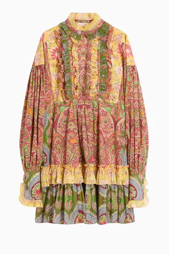 Mini Dress in Voyage Imaginaire Cashmere Muslin