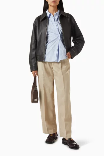 Unisex Blouson Jacket in Lambskin Leather