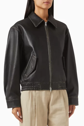Unisex Blouson Jacket in Lambskin Leather