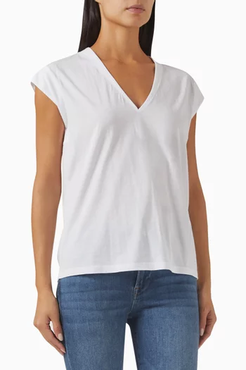 Le Mid Rise V-neck T-shirt in Pima Cotton