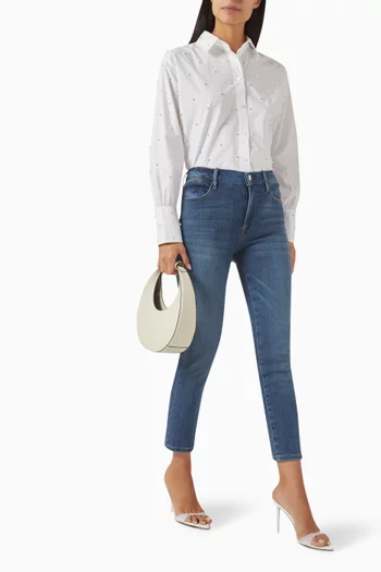 High-rise Straight-leg Jeans in Denim