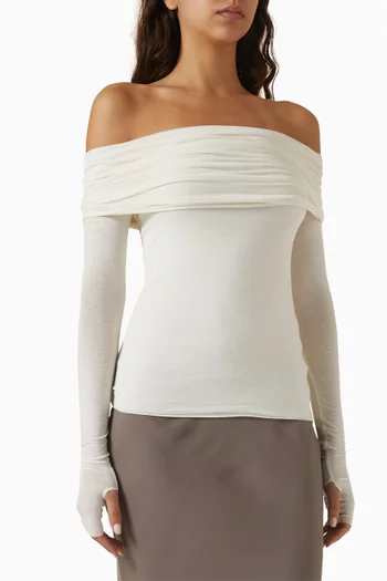 Amara Off-shoulder Blouse in Viscose Blend