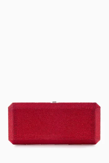 Slim Rectangle Crystal-embellished Clutch