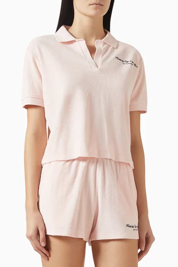 Eden Script Polo Shirt in Cotton-terry